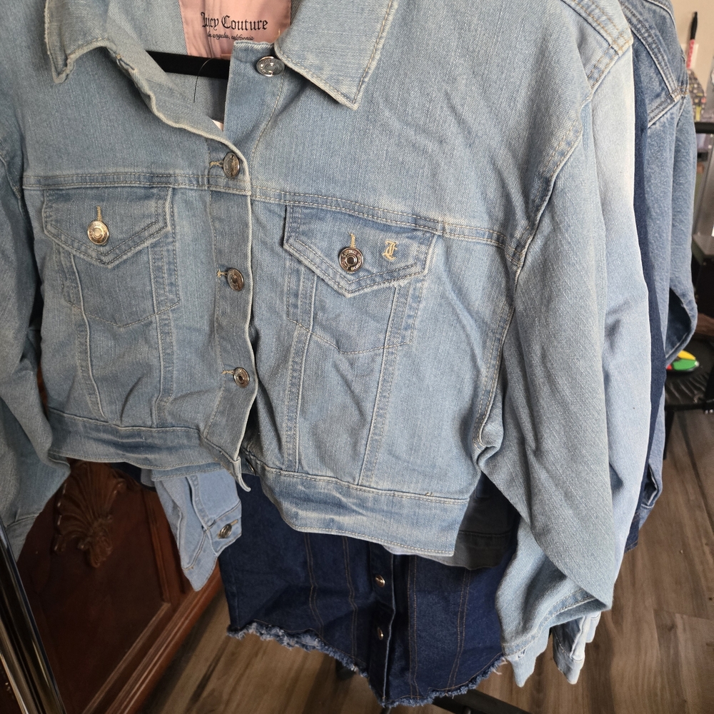 Juicy Couture Sky Blue Crop Jean Jacket Small